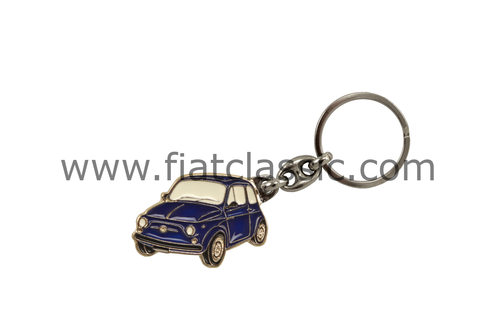 Schlüsselanhänger Fiat 500 Silhouette blau 41x29mm