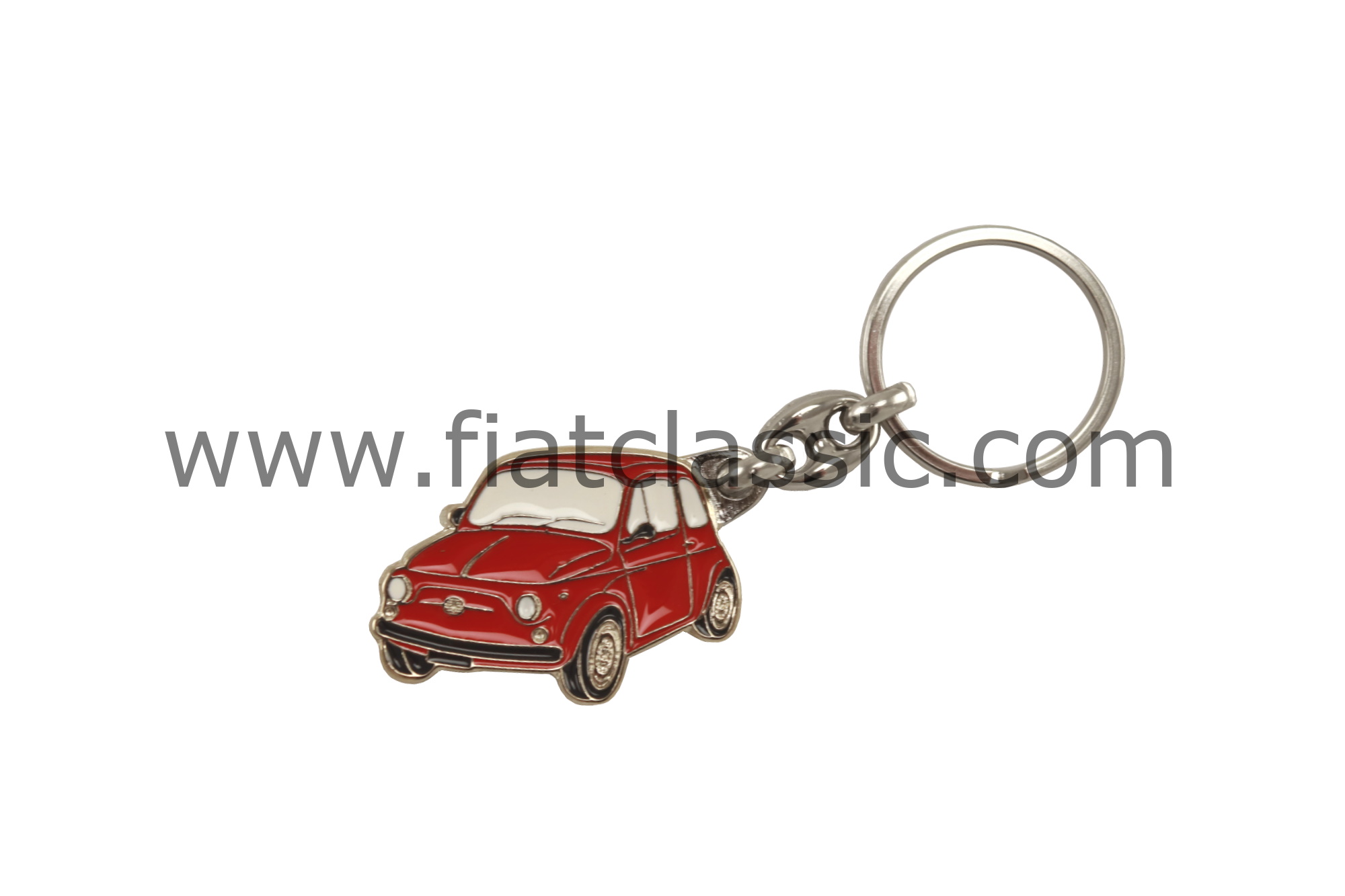 Schlüsselanhänger Fiat 500 Silhouette weiß 41x29mm